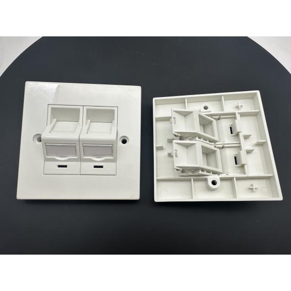 ANSHI LJ6C British Style Snap-In 2 Port Faceplate RJ45 Frame 86*86MM