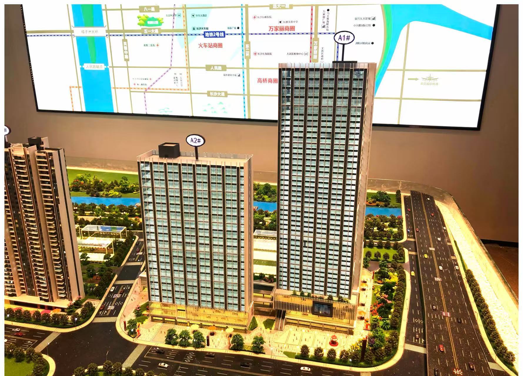 Modern Mixed Architectural Scale Model Office Building Architectural Model 1:100