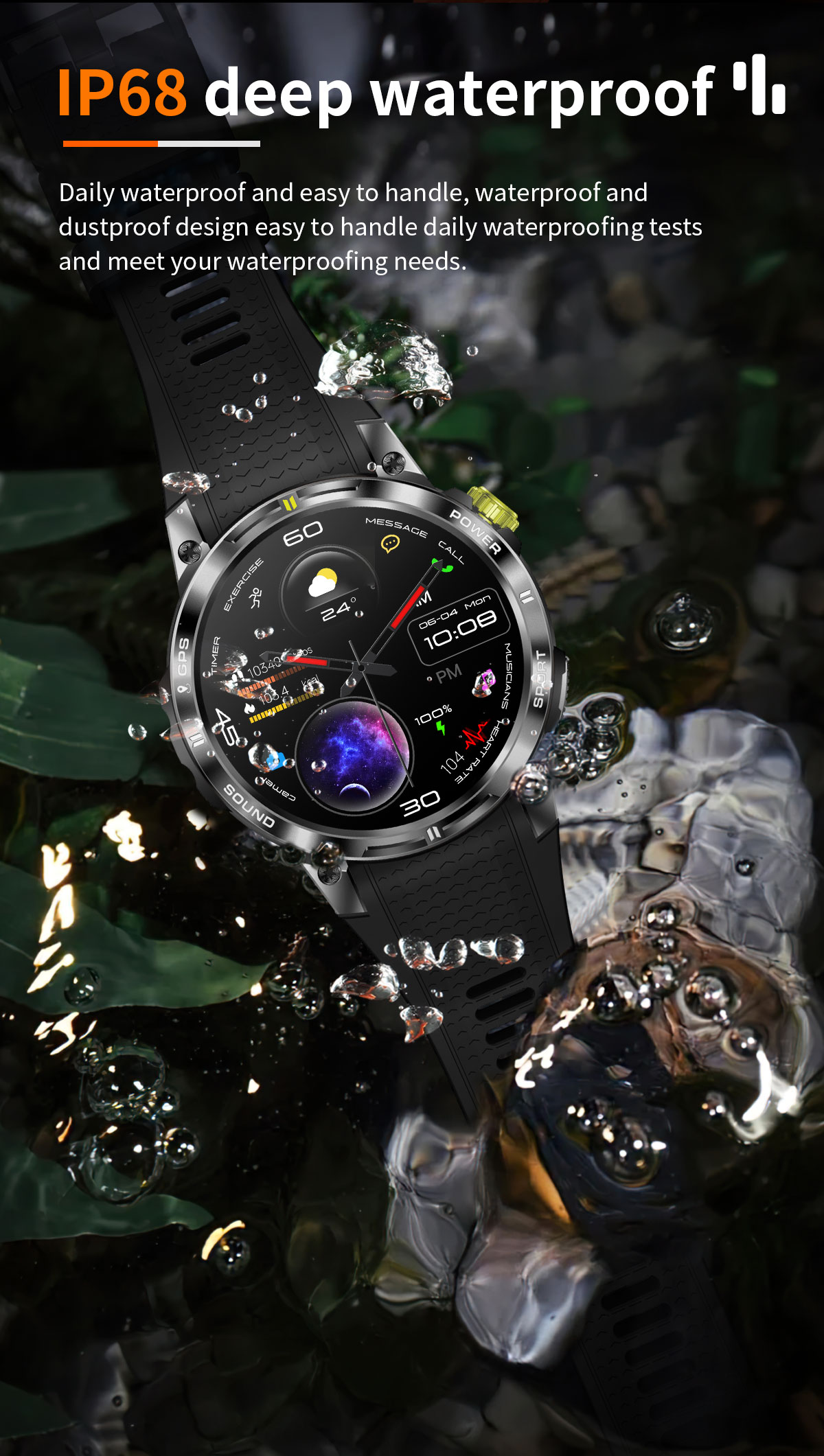 NX18 Pro 1.5-inch AMOLED Smart Watch with GPS Tracker and IP68 Waterproof