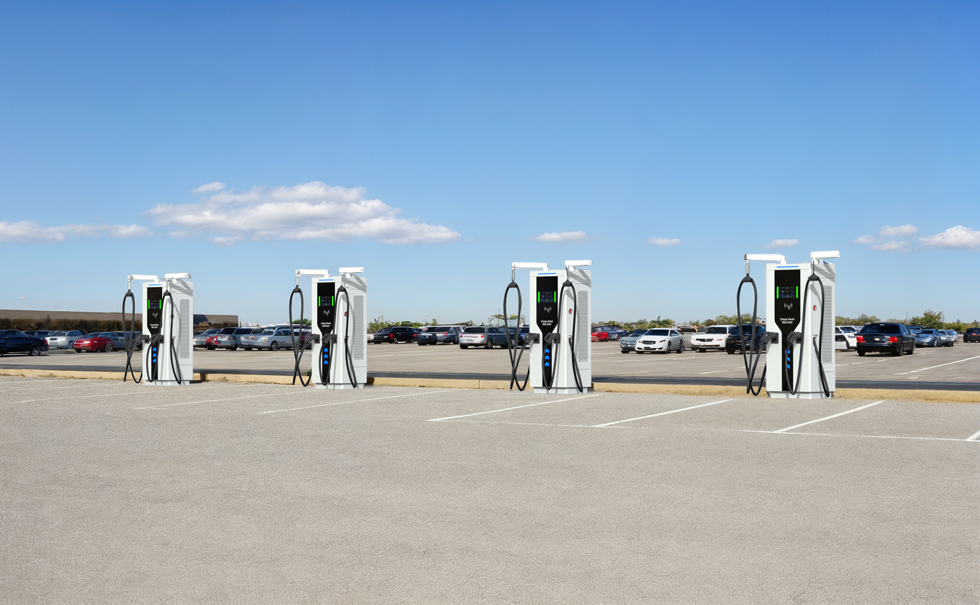 Smart 120kW DC Charging Pile | For Commercial E-Vans | Touch Control & Cable Winder System