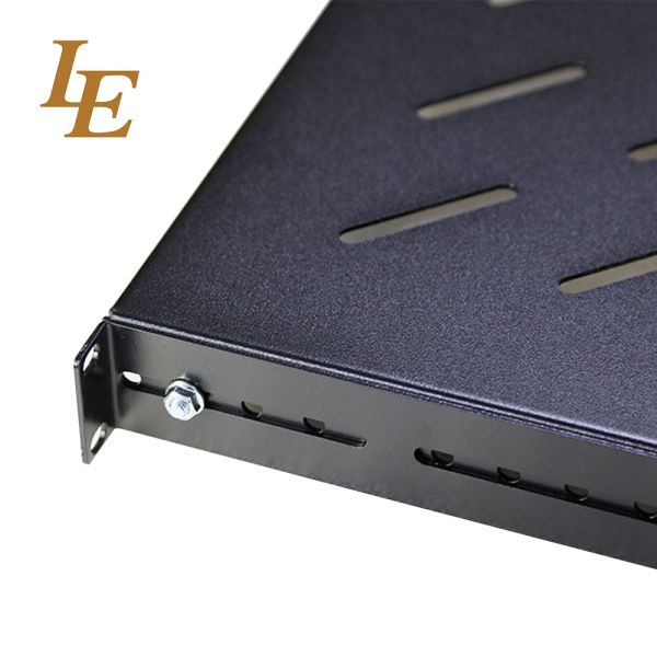 19" Network Cabinet Fixed Shelf Vented Cantilever Fixed Server Rack Shelf 1U 2U Cantilever Shelf with RAL9004 Black Sliding Shelves Adjustable trays