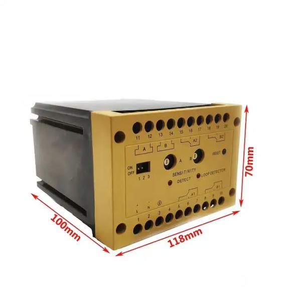 Yellow Color Boom Barrier Gate Vehicle Loop Detector Single Channel Industrial Grade