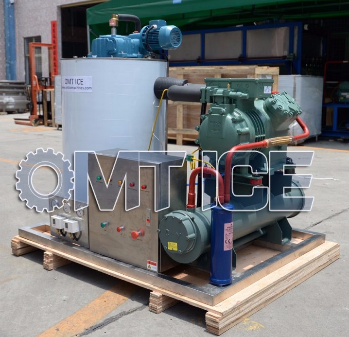 3Ton Sea Water Flake Crushed Ice Maker Thickness 1.2mm Refrigerant R404a