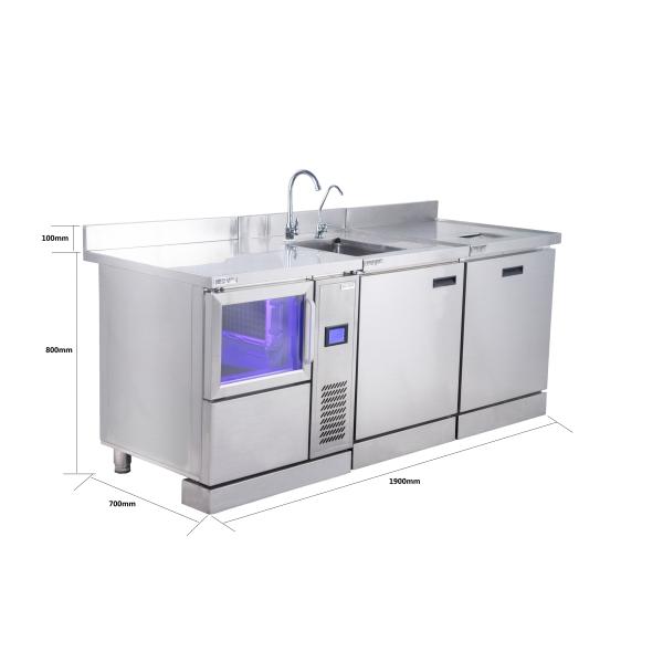 Automatic Stainless Steel Bar Counter For Kitchen 1900 * 700 * 800MM