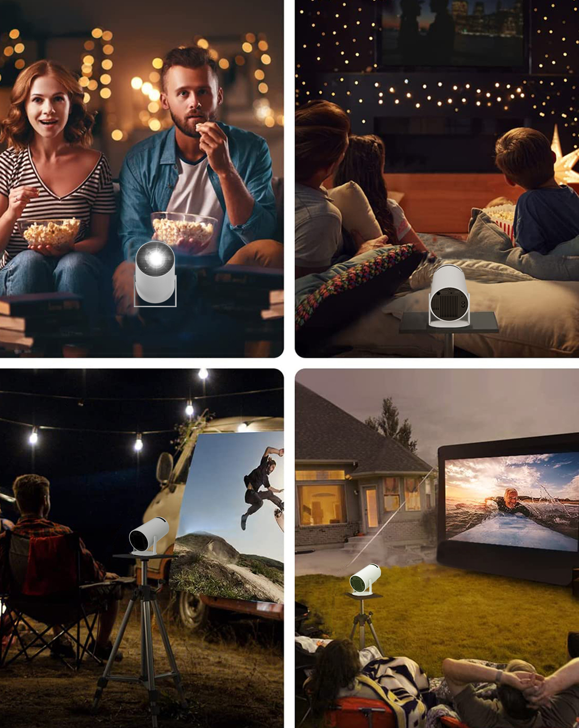 Flyin HY300 3D 4K Mini Android LED Projector 1080P Smart WiFi with Wide Angle Clarity Portable and Built-in Speaker