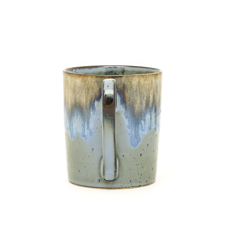 Ceramic 3D blue brown Mug Ceramic Coffee Milk Mug with 3d reactive glaze