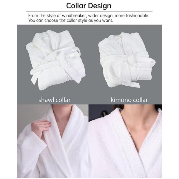 Customized Logo Cotton Terry Bathrobe Comfortable 100% Cotton Hotel Bathrobe
