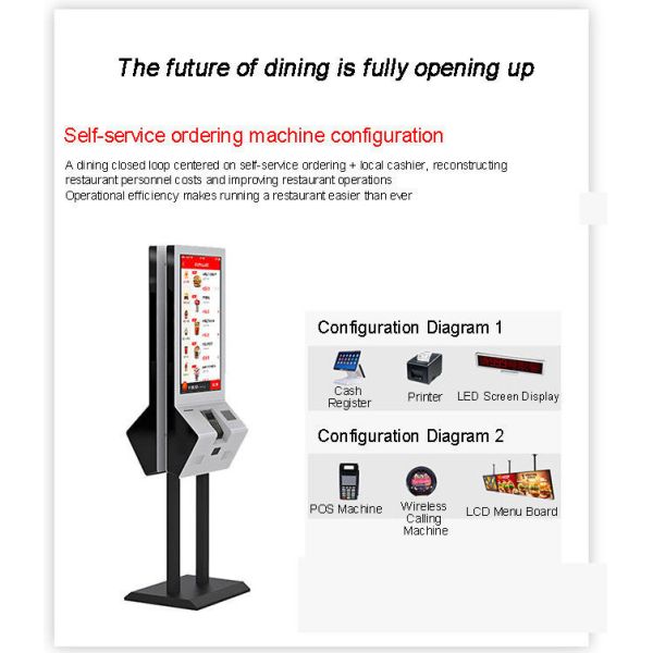 32-inch Dual-Screen Ultra-Thin Self-Service Ordering Touch Screen All-in-one Machine with Gesture Control