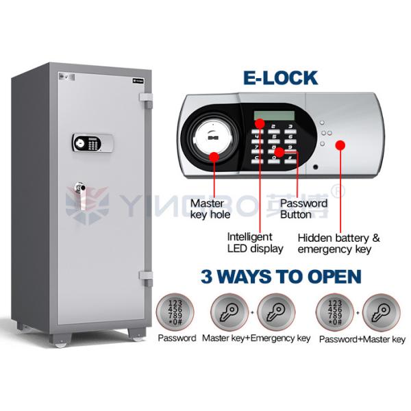 120mins Fire Rating L Type Brushed Solid Steel Handle Fireproof Safe Box with Emergency Key YB/FH-158 for Peace of Mind