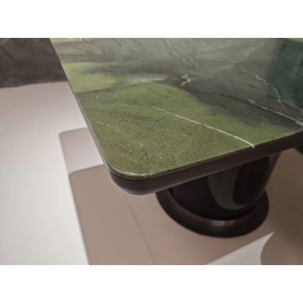 Avocado Green Marble Dining Table - Luxury Natural Art Table for Modern Dining Room