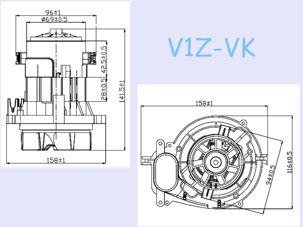 Single Phase V1Z 30000 Turn Carpet Cleaning Vacuum Cleaner Motors