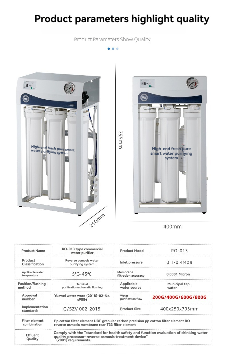 RO Drinking Water Filter Reverse Osmosis System for Food Beverage Factory