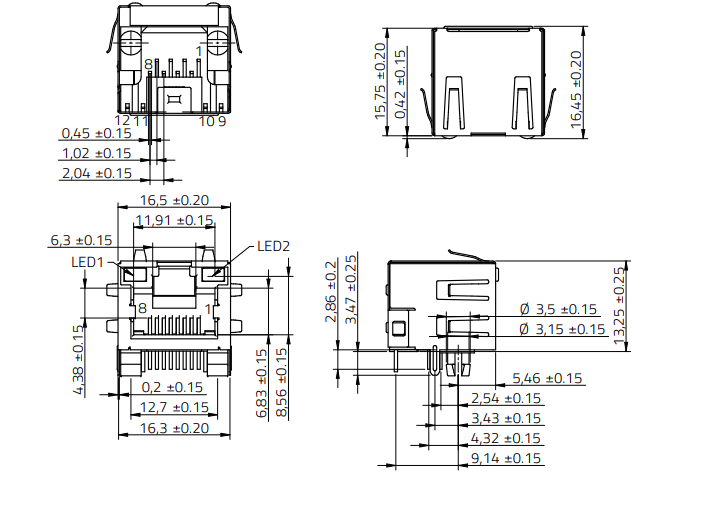 CAT3 Modular Jacks