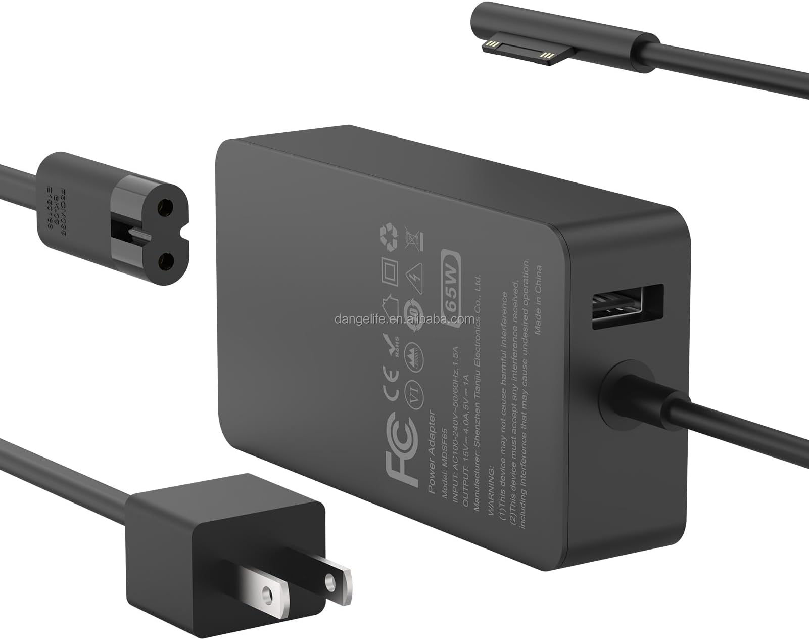 High Quality 65W 15V 4A AC Adapter Power Supply for Microsoft Surface Pro7 Book Laptop Charger QC3.0 PD3.0 Function Made ABS