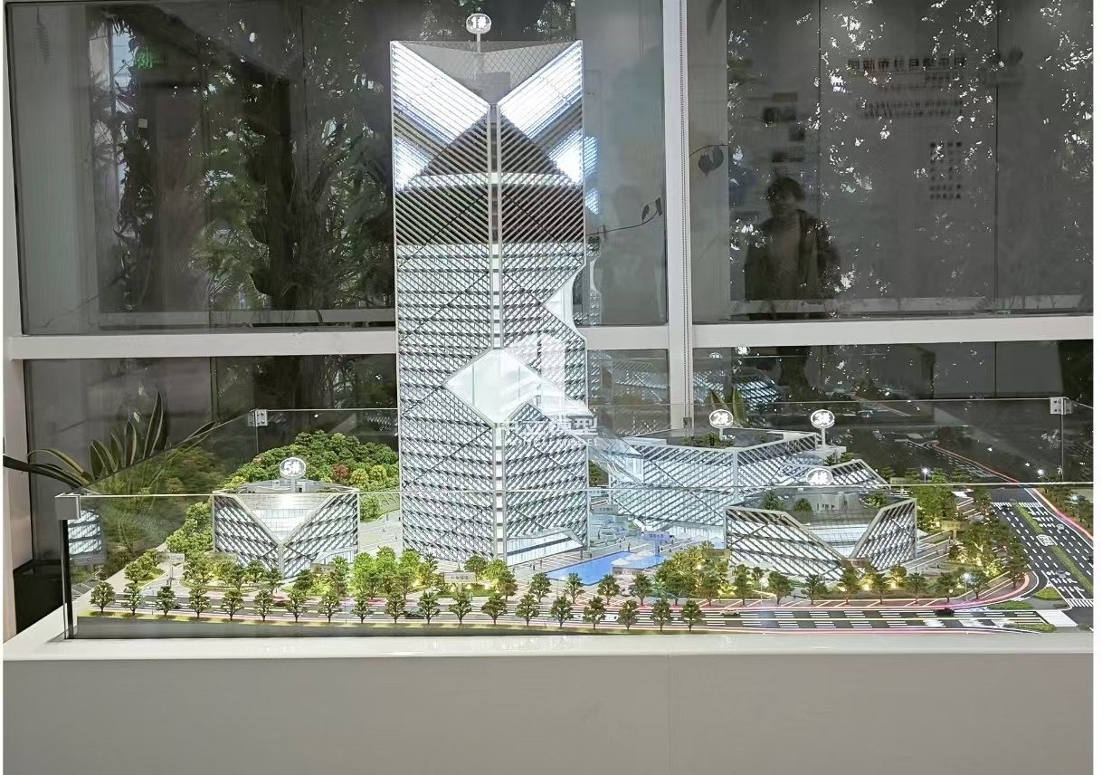 Real Estate Scale Model 1:100 Skyscraper Scale Models LED Illuminated