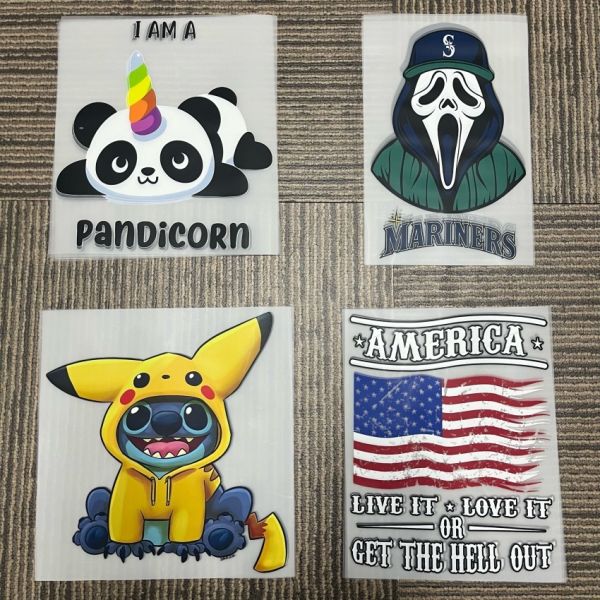 Custom Digital Transfer, Large Size DTF Heat Press Sticker With PET Material, Iron On Label For Garment Printing, DIY Logo