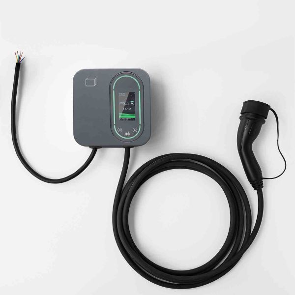 EV Charger Station side view with cable connection
