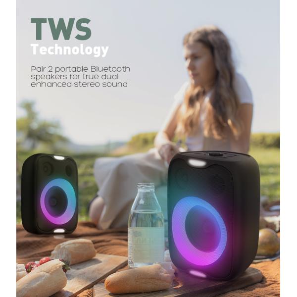 40W Bluetooth 5.0 Outdoor Party Speaker With Wireless Microphone