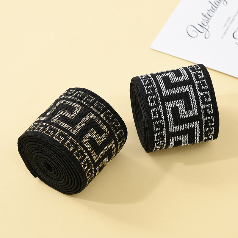 personalized custom logo knitted nylon jacquard ribbon for underwear waistband elastic jacquard band