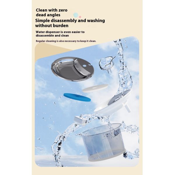 Eco-Friendly Automatic Circulating Water Dispenser for Smart Cats Dogs New Solid Pattern Glass Pet Water Dispenser Charge Power
