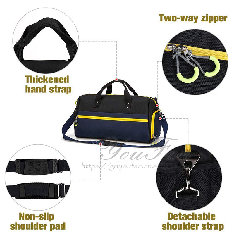 Durable Canvas Material Travel Duffel Bags Shoulder Strap Detachable