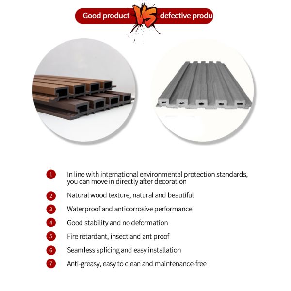 Easy Install No Painting Required Wood Grain Outdoor Wpc Fluted Wall Panel Wpc Cladding