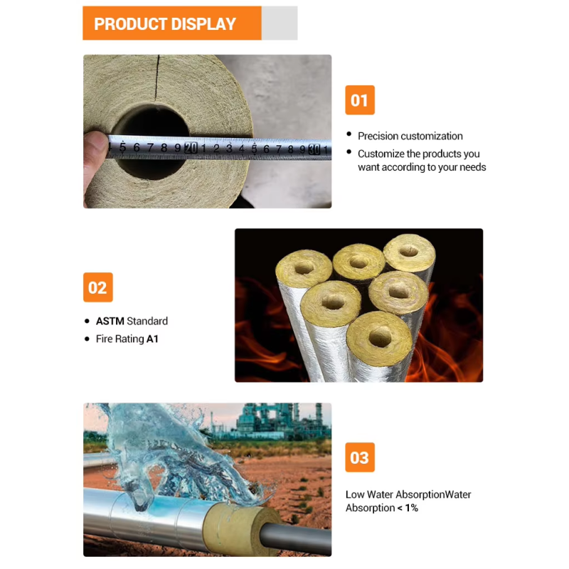 Mineral RockWool Insulation Steam Pipe Insulation Rock Wool Tube