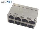 10G Magnetic EMI Spring 8 Port Rj45 Connector