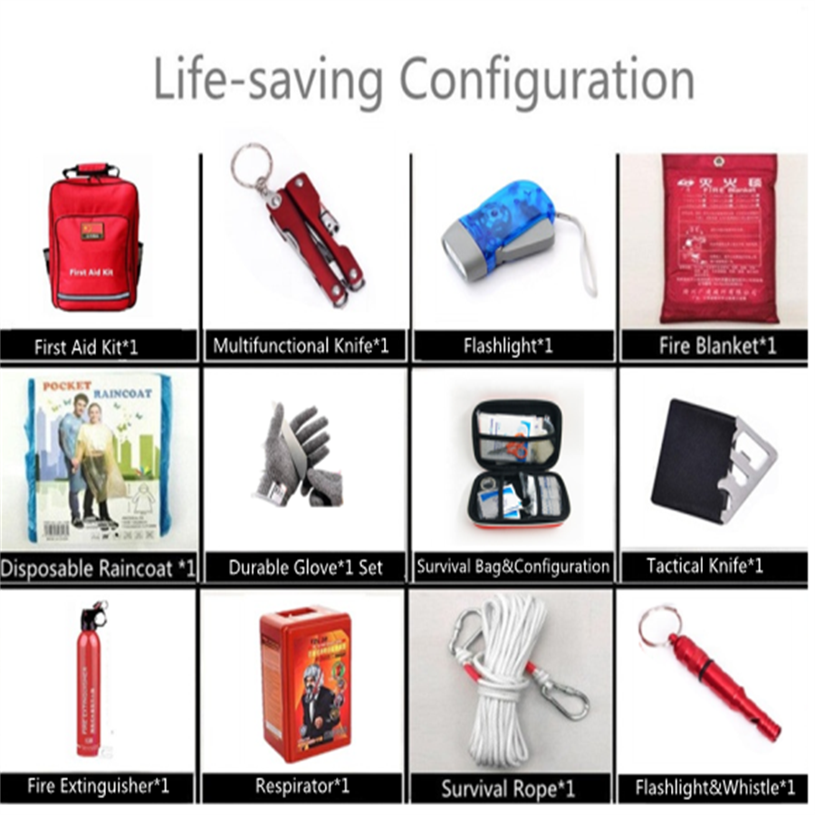 Emergency First Aid Kit Survival Gear Kit Outdoor Emergency Medical Fire Rescue Bag Travel First Aid Kit