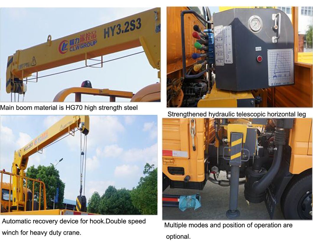Dongfeng Kingrun Truck with X Cmg Sqs68-3 3.2ton Mini Crane Truck for Sale