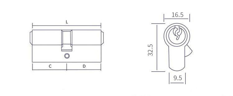 Customized Brass Cylinder Lock Double Open Door Cylinder Locks 50mm
