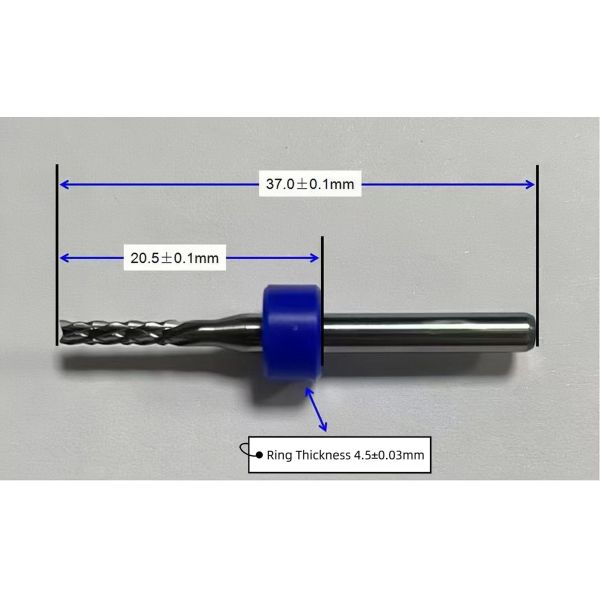 Router bit side profile demonstrating manufacturing quality