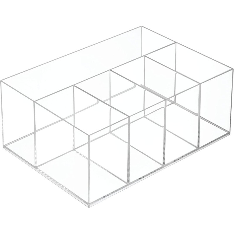 Modern Custom Transparent Acrylic Storage Box for Cosmetics Rectangle Divided Storage Multifunctional Design Injection Plastic