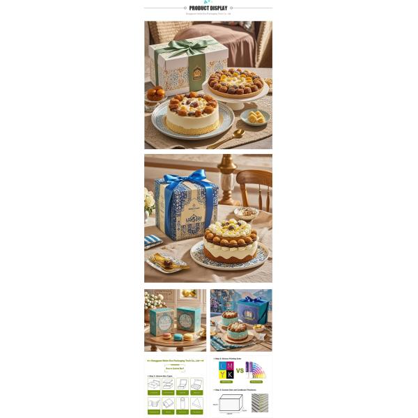 Luxury Customized Logo Baking Dessert Cake Packaging Paper Packaging Box Customized Cake Gift Box