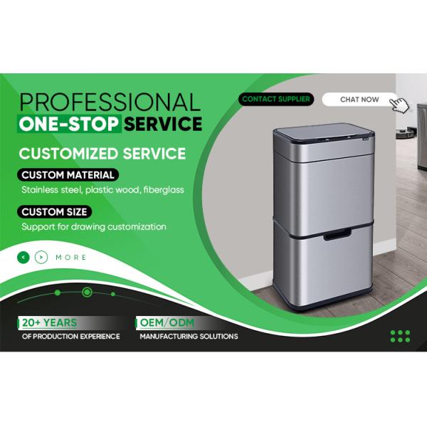 Automatic Dual Recycling Waste Bin Garbage Container Living Room Metal Trash Can Sensor Bin With Removable Inner