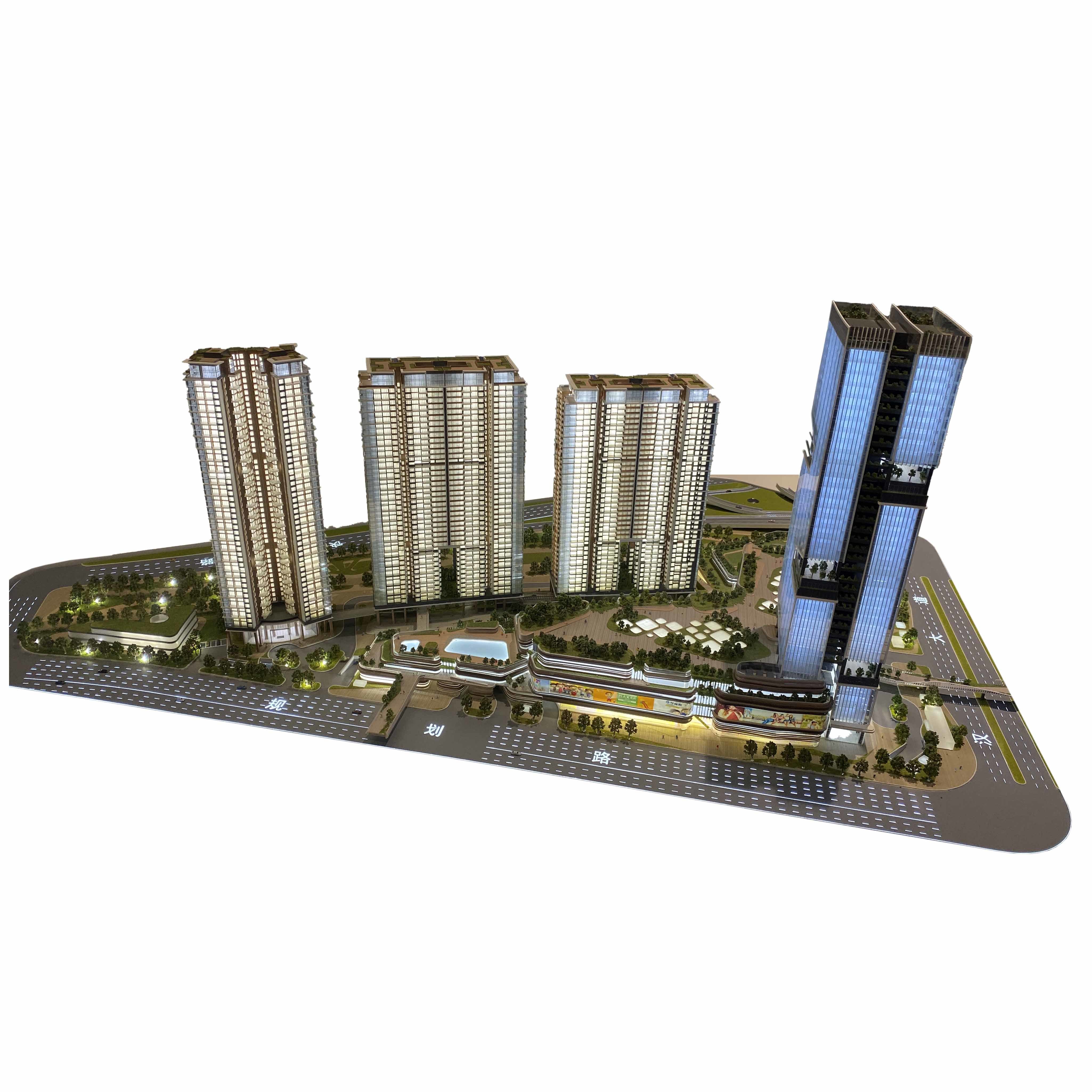 Precision Architectural Model Display 1:150 Commercial Building Model