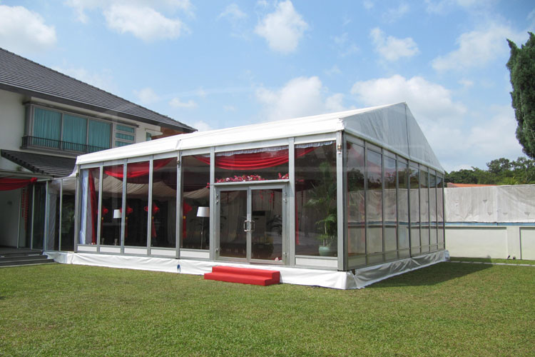 Clear Span Large Transparent Glass Wall Outdoor Marquee Tent Weather Resistant