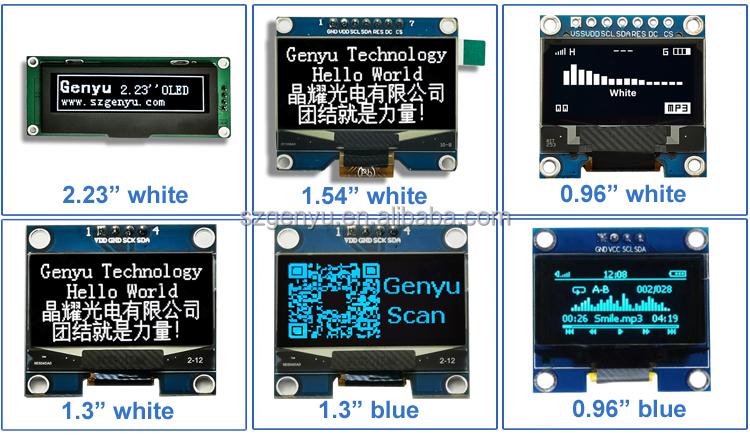 128X64 OLED Customized Fpc Spi i2c Micro Monochrome 0.91 0.96 Oled Display Small Lcd Screen Module Panel Mini 128X32 0.96
