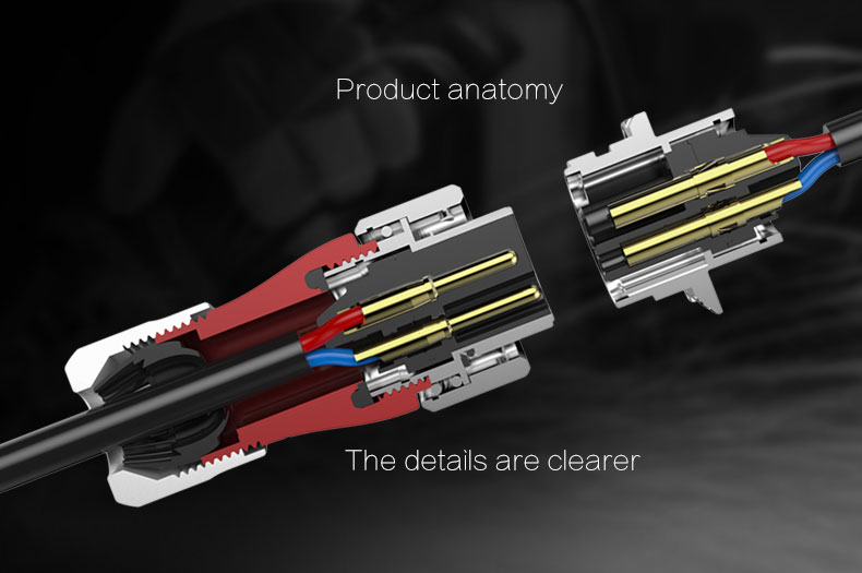 Waterproof Cable Connector 4 Pin Waterproof Plug Cable Male Female Panel Mount