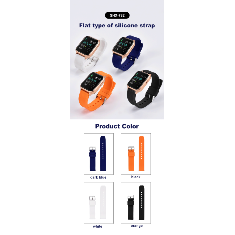 22mm Quick-Release Silicone Strap · Stainless Steel Buckle | Customisable Logo - OEM/ODM