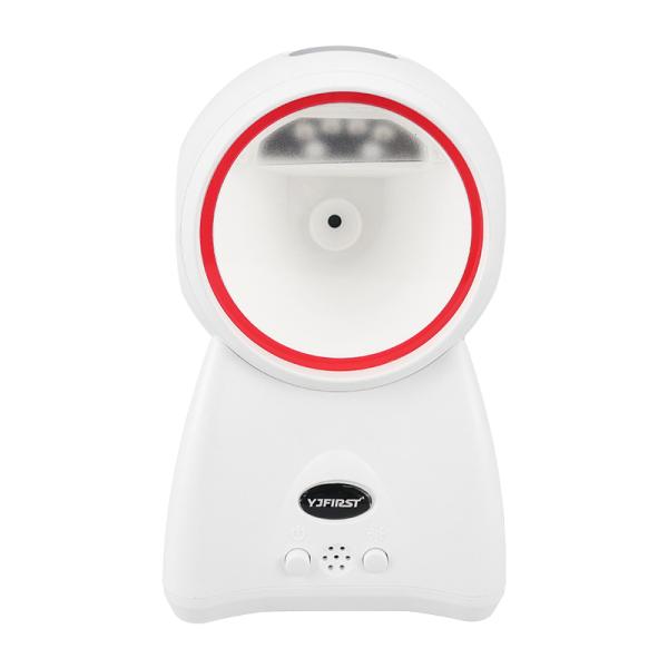 White Desktop Barcode Scanner Red LED Light USB Barcode Scanner High Speed