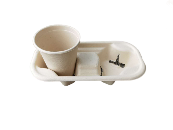 2 Compartment Compostable 13.5g Paper Cup Holders