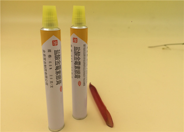 Quality 13.5mm Squeeze Aluminum Eye Ointment Tube Customized , ISO / CFDA for sale