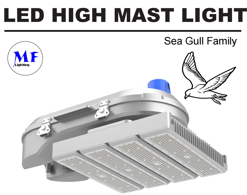 400W 600W 800W IP66 5years Warranty LED High Mast Light With Pole Installation For Shipyards Railways Yards
