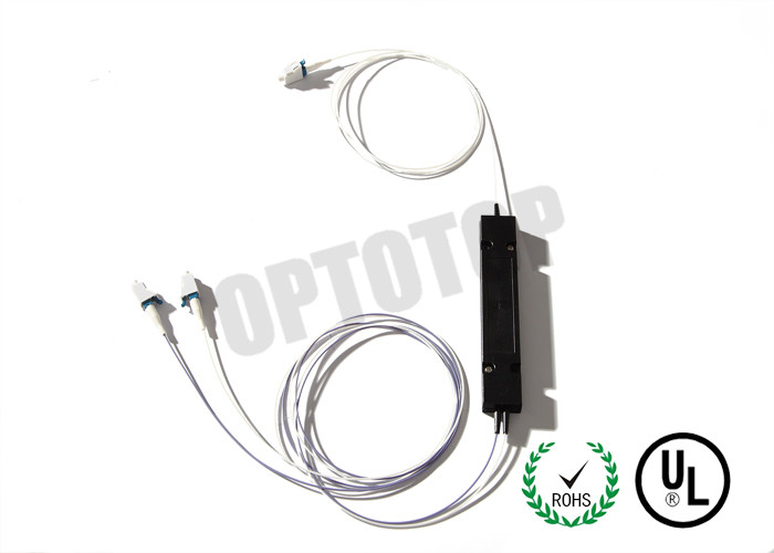 Single Mode Fiber Coupler 1X2 LC Fbt Coupler Φ0.9 Length Customized With Connector