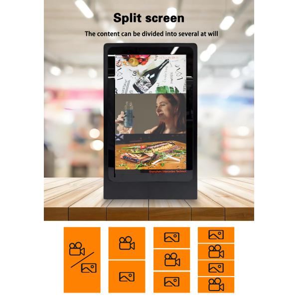 L Shape 15.6 Inch Super Slim LCD Touch Screen Kiosk Table Advertising Display For Retail