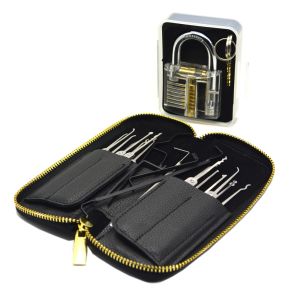Quality High Quality Locksmith Supplies Lock Pick Set With Transparent Practice Lock Lock Picking Tools YS500041 for sale