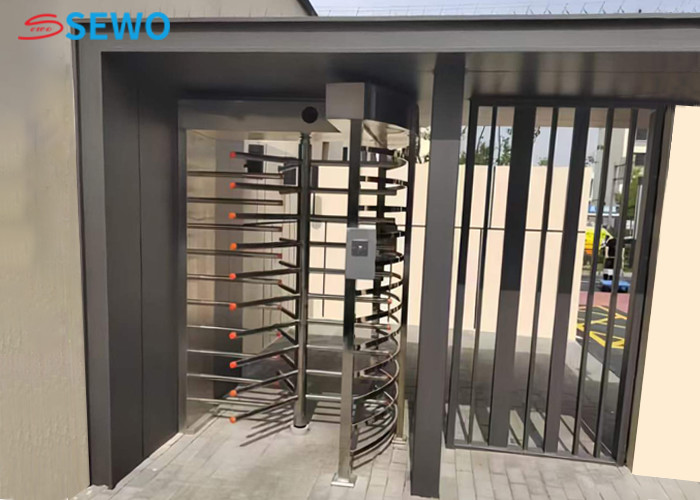 Custom Construction Site Security Turnstiles Full Height Turnstile Entry System