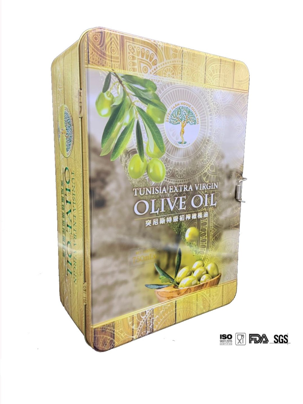 DADI Elegant Olive Oil Gift Hang Box Luxurious Festival Present with Two Bottles Inside Food Oil Can