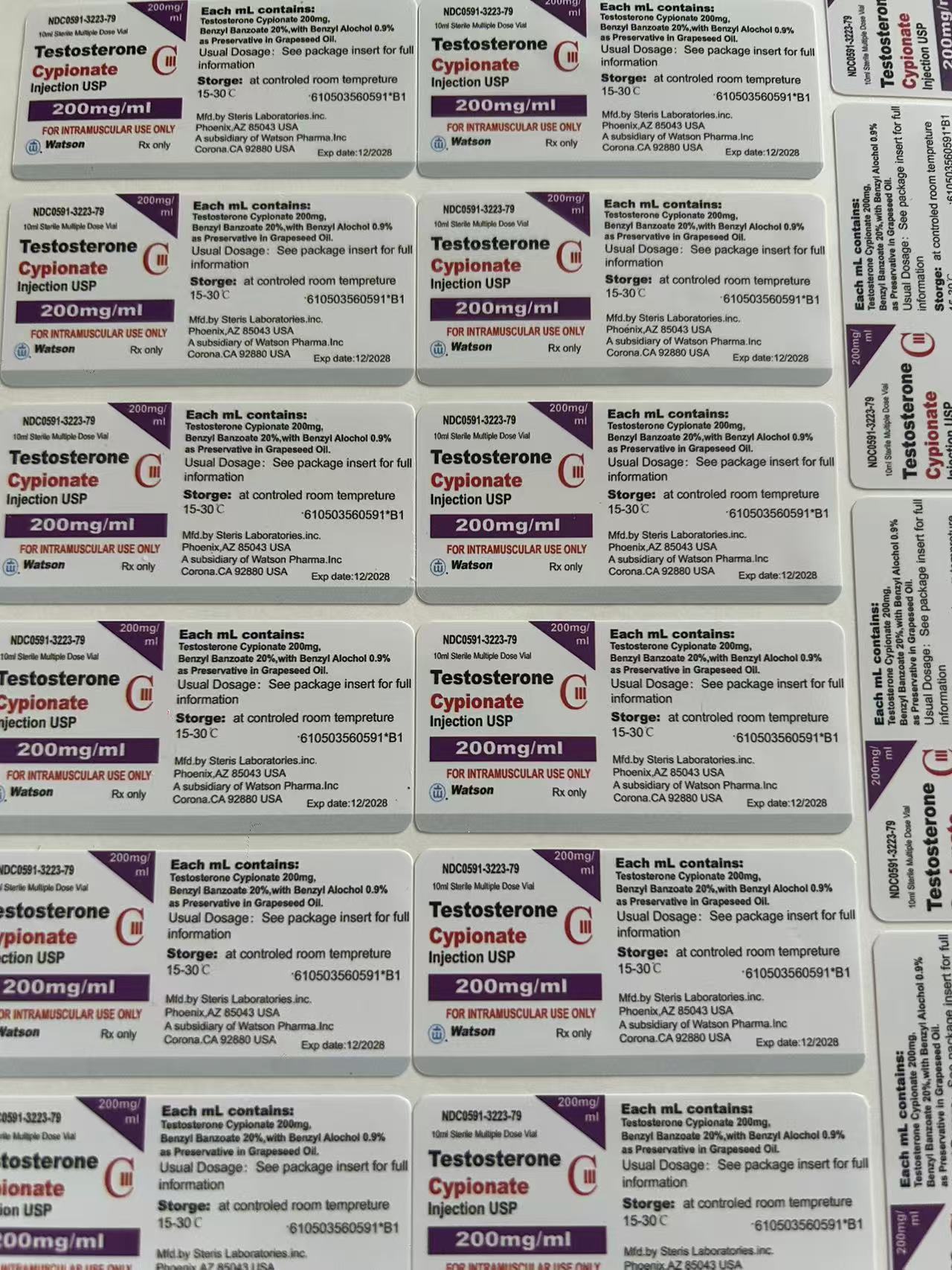 Sus 250 Injection Steroide Vial Custom Labels For Bottles